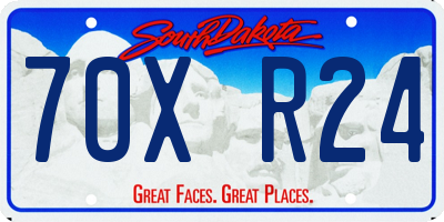 SD license plate 70XR24