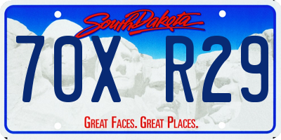 SD license plate 70XR29