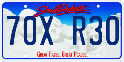 SD license plate 70XR30