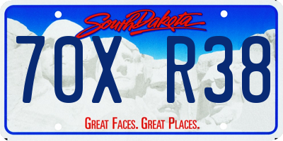 SD license plate 70XR38