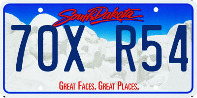 SD license plate 70XR54