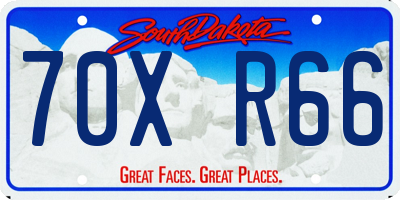 SD license plate 70XR66