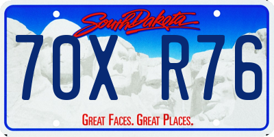 SD license plate 70XR76