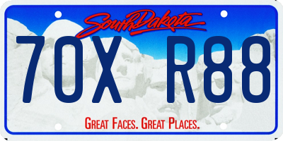 SD license plate 70XR88