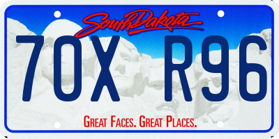 SD license plate 70XR96