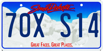 SD license plate 70XS14