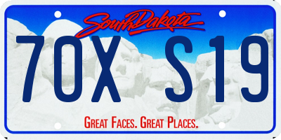 SD license plate 70XS19