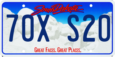 SD license plate 70XS20