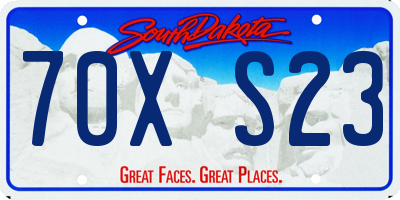 SD license plate 70XS23