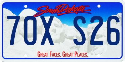 SD license plate 70XS26