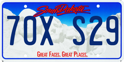 SD license plate 70XS29