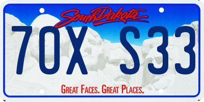 SD license plate 70XS33