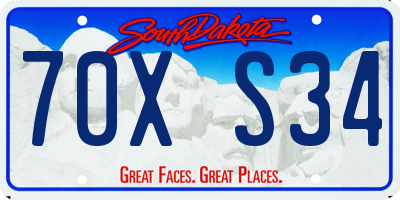 SD license plate 70XS34