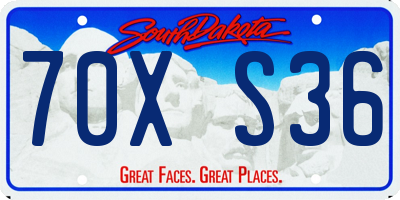 SD license plate 70XS36