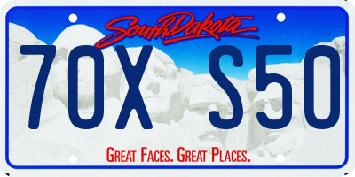 SD license plate 70XS50