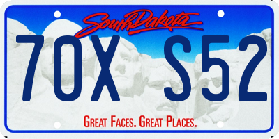 SD license plate 70XS52