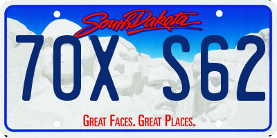 SD license plate 70XS62