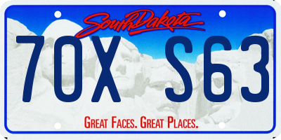 SD license plate 70XS63