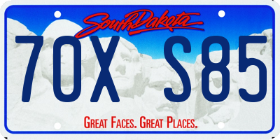 SD license plate 70XS85