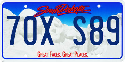 SD license plate 70XS89