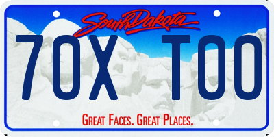 SD license plate 70XT00
