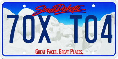 SD license plate 70XT04