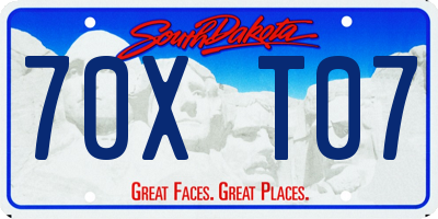 SD license plate 70XT07