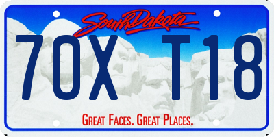 SD license plate 70XT18