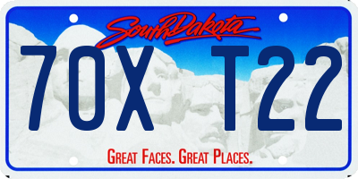 SD license plate 70XT22