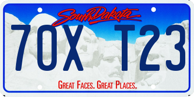SD license plate 70XT23