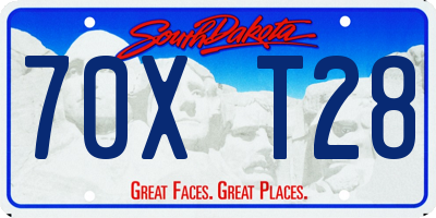 SD license plate 70XT28