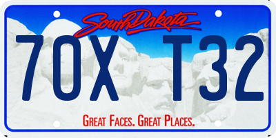 SD license plate 70XT32