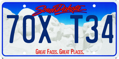 SD license plate 70XT34