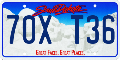 SD license plate 70XT36