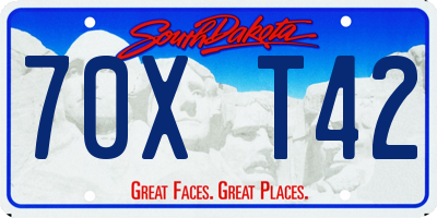 SD license plate 70XT42