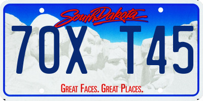 SD license plate 70XT45