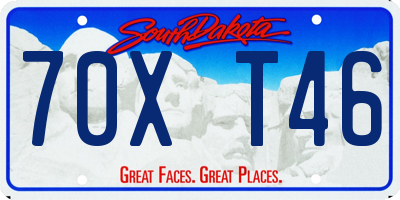 SD license plate 70XT46