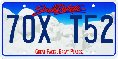 SD license plate 70XT52