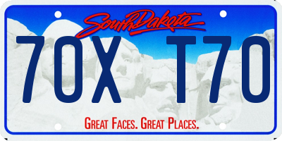 SD license plate 70XT70