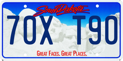 SD license plate 70XT90