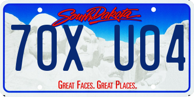 SD license plate 70XU04