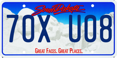 SD license plate 70XU08