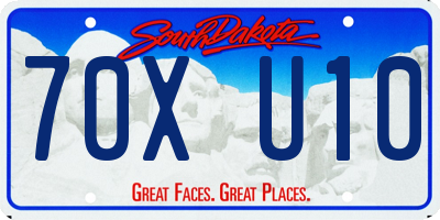 SD license plate 70XU10