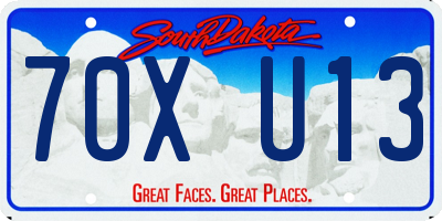 SD license plate 70XU13