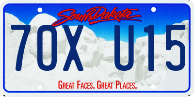 SD license plate 70XU15