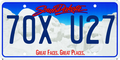 SD license plate 70XU27