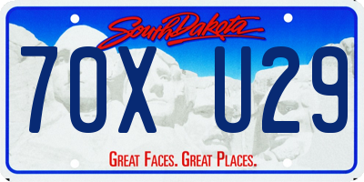 SD license plate 70XU29