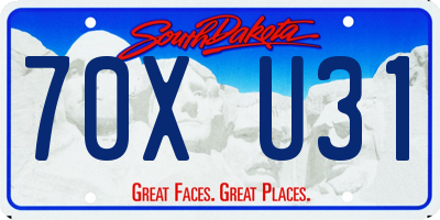 SD license plate 70XU31
