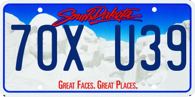 SD license plate 70XU39
