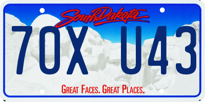 SD license plate 70XU43